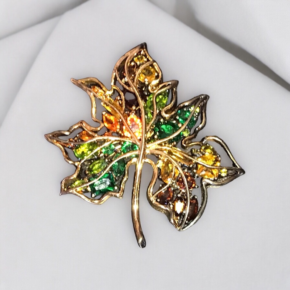 Vintage R 925 Fall Leaf Brooch